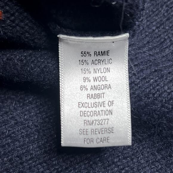 Vintage Y2K Croft & Barrow Embroidered Fall Leaves Zip Up Sweater Blue Autumn - Picture 5 of 7